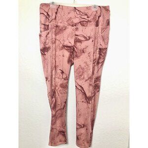 Chicos Zenergy Womens Sz 3 Burgundy Elastic Waist Activewear Athletic Leggings